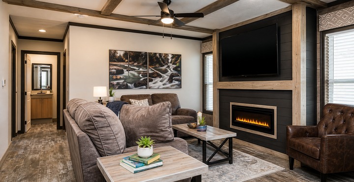 Fully staged Magnolia Estates home living room